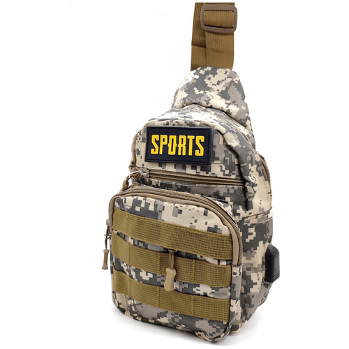 фото Камуфляжный однолямочный рюкзак / тактическая сумка на плечо / слинг мужской милитари bsbags