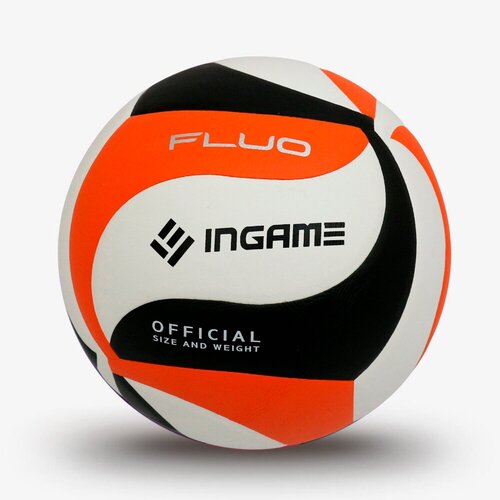 фото Мяч волейбольный ingame fluo цв.черный белый оранжевый
