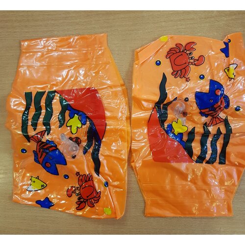 фото Нарукавники для плавания детские" рыбки" оранжевые, 22х14см, 3-6 лет сима-ленд