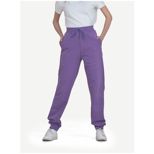 фото Фиолетовые женские штаны из тёплого футера, размер xl (50) кофтёныши