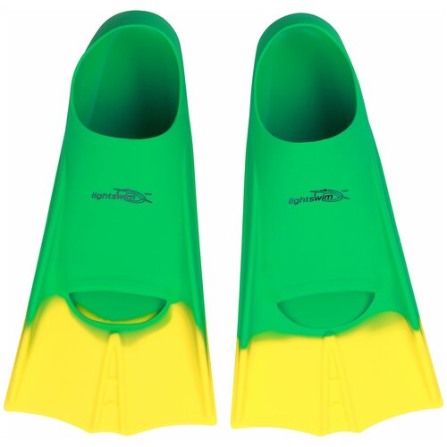 фото Ласты для плавания детские training fins light swim lsf11 (ch) зелёный/жёлтый, р. 25-29 lightswim