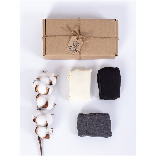 фото Носки женские в упаковке "cotton organic", 3 пары (черные, бежевые, темно-серые) xinjiang meifan huaer knitting