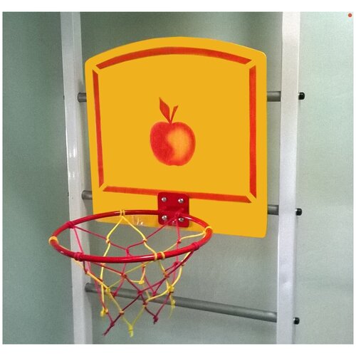 фото Щит баскетбольный с кольцом (желтый/красный) тмкн