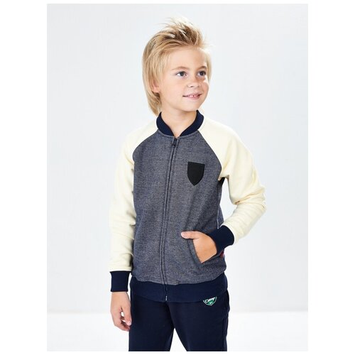 фото Бомбер для мальчика mini maxi, модель 1353, цвет темно-серый, размер 104