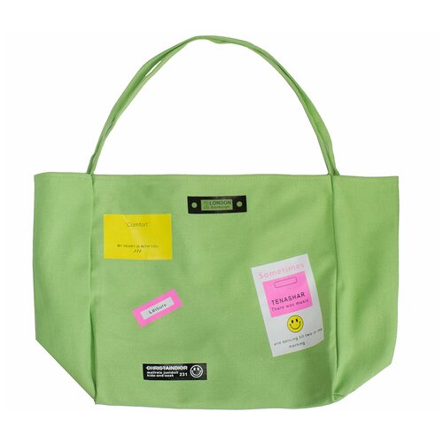 фото Сумка шоппер bag & you повседневная, текстиль, вмещает а4, зеленый