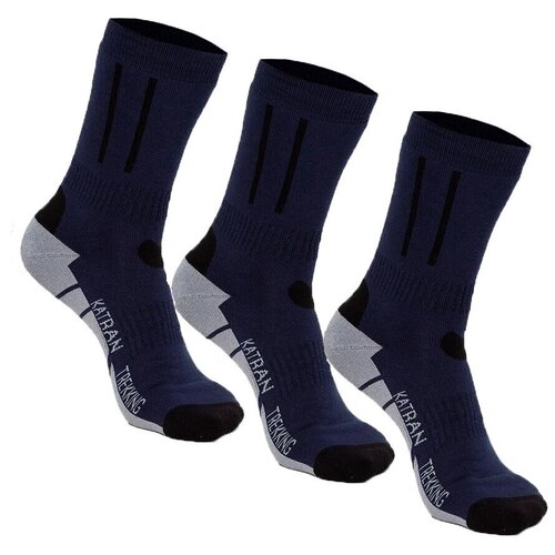 фото Комплект треккинговых утепленных термоносков для похода треккинговые носки для туризма демисезонные katran т-307сн, (3 пары), размер: 41-43