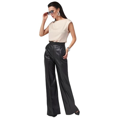 фото Брюки широкие из экокожи va'vedma, va103-003-black/черный, 44