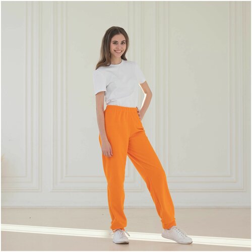 фото Оранжевые женские штаны из флиса, размер xl (50) кофтёныши