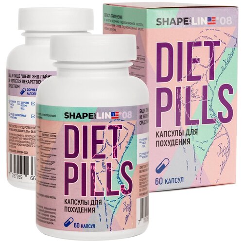 фото Жиросжигатель shape and line таблетки для похудения diet pills 60шт.