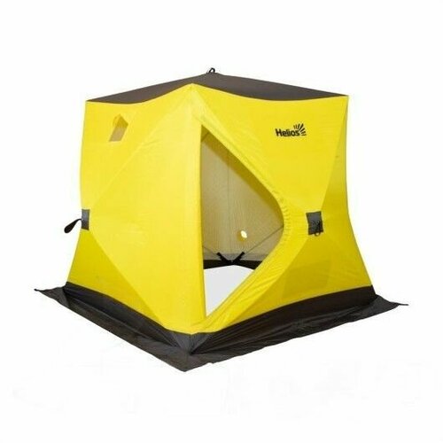фото Палатка зимняя утепленная куб 1,75х1,75 желтый/серый helios