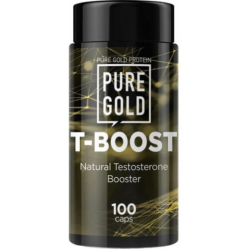 фото Бустер тестостерона pure gold t-boost, 100 капсул / добавка для набора мышечной массы, повышения выносливости, силы, потенции