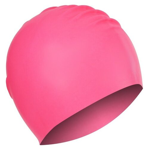 фото Шапочка для плавания взрослая, резиновая, обхват 54-61 см, цвет розовый pr-market