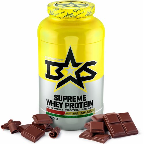 фото Изолят сывороточного протеина binasport "supreme whey protein" 1300 г со вкусом шоколада
