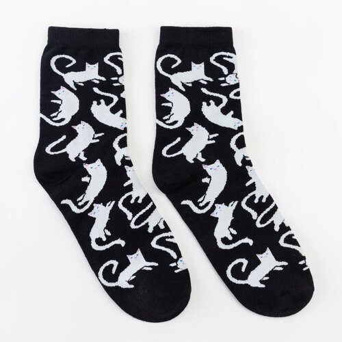 фото Мужские носки minaku, классические, на новый год, размер 29, черный