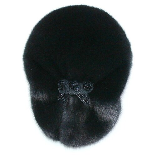 фото Шапка классический бант норковый зимняя, подкладка, размер 53 - 54, черный мария