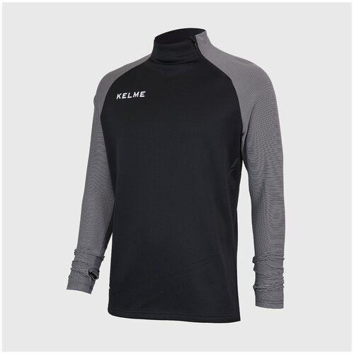 фото Олимпийка kelme свитер тренировочный kelme training top 1/4 zip 3871301-021, размер xxxl, серый, черный