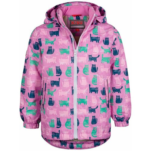 фото Куртка kisu демисезонная, размер 104, розовый