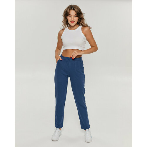 фото Брюки дудочки lovetex.store, размер 50, синий