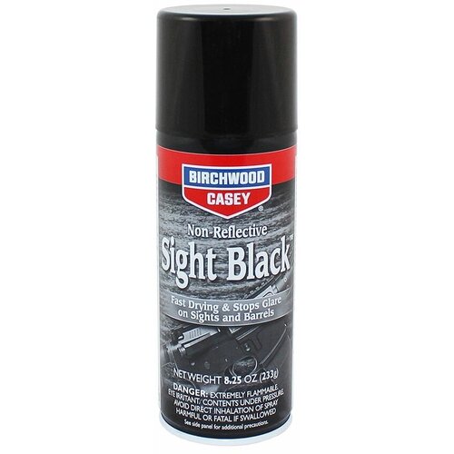 фото Краска для оружия birchwood sight black чёрная матовая, аэрозоль 233г. (33940) birchwood casey
