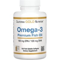 California Gold Nutrition Omega-3 Premium Fish Oil капс., 180 г, 100 шт.