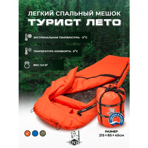 фото Спальный мешок туристический, походный спальник турист лето позывной егерь