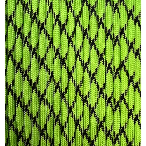 фото Papa cord паракорд 550 черно-зелёный неон 4мм шнур для плетения темляка, браслетов 10 метров нет бренда
