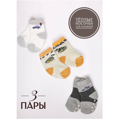 фото Махровые носки для новорожденных, 3 пары, теплые носки для мальчика, 12-18 месяцев фенна