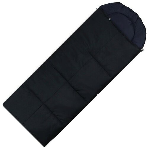 фото Спальник-одеяло maclay, с подголовником, размер 235 х 90 см, до -20°с, цвет черный, тёмно-синий