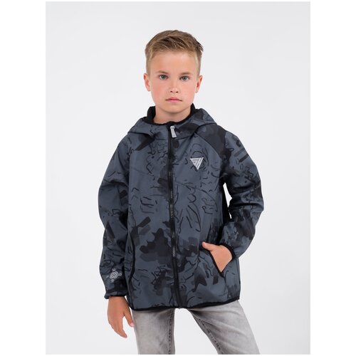 фото Куртка для мальчика демисезонная, осень, весна, softshell в19042ф серый авангард (158) sherysheff