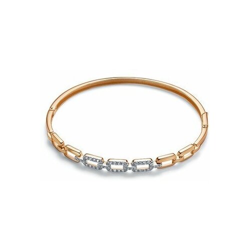 фото Жесткий браслет diamant online, золото, 585 проба, фианит, длина 16.5 см.