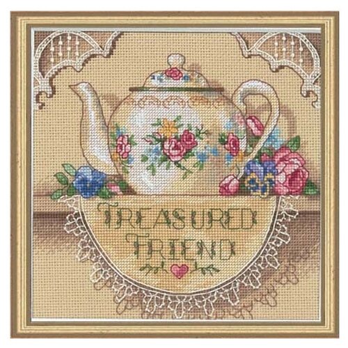 фото Dimensions набор для вышивания крестиком treasured friend teapot (чайник для дорогого друга) 15 х 15 см (6904)