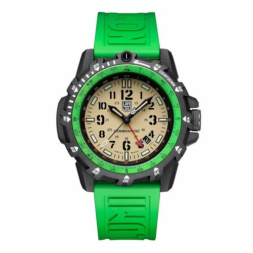 фото Наручные часы luminox часы наручные мужские luminox commando raider 3337 military gmt xl.3337. кварцевые мужские часы. подарок мужчине на день рождения, юбилей, зеленый, черный