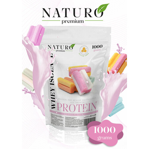 фото Протеин сывороточный от naturo premium 1000 грамм со вкусом бабл-гам notbad