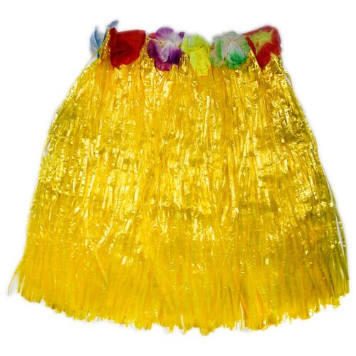 фото Юбка гавайская с цветами желтая гавайская хула игрушка-правздник