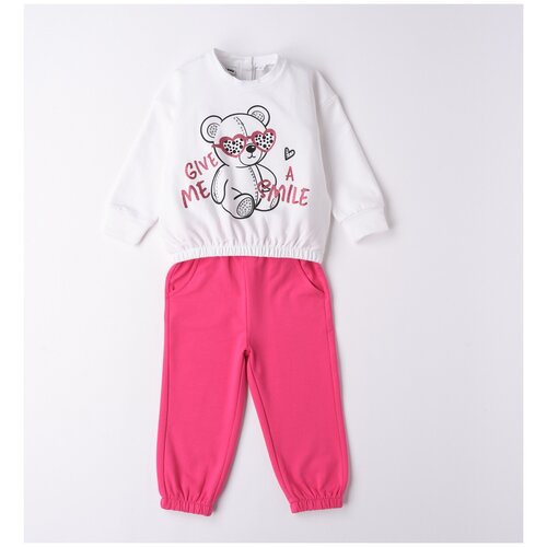 фото Комплект одежды ido, свитшот и брюки, спортивный стиль, размер 7a, белый, розовый