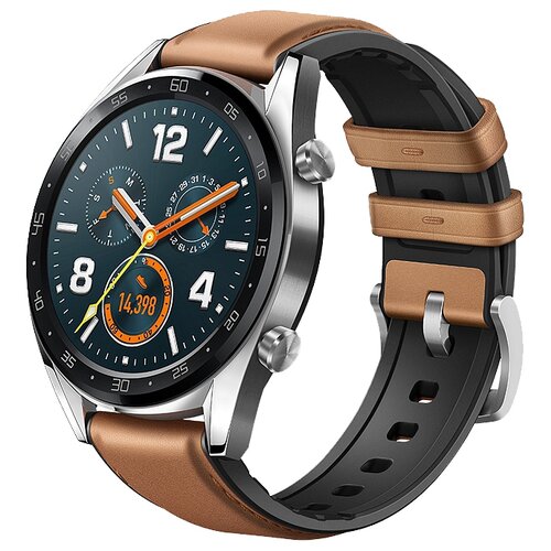 фото Huawei смарт-часы huawei watch gt brown hybrid strap, 46мм, 1.39", amoled, коричневые