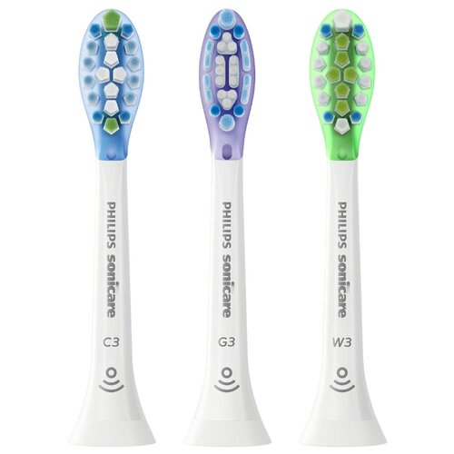 фото Набор насадок philips sonicare c3 premium plaque defence hx9073/07, белый, 3 шт