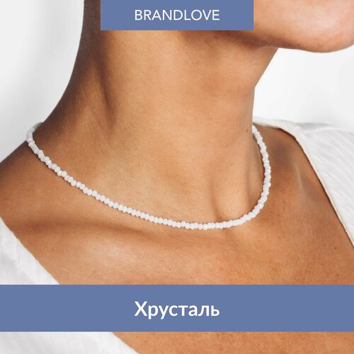 фото Колье shine, хрусталь, длина 38 см., белый bl jewelry