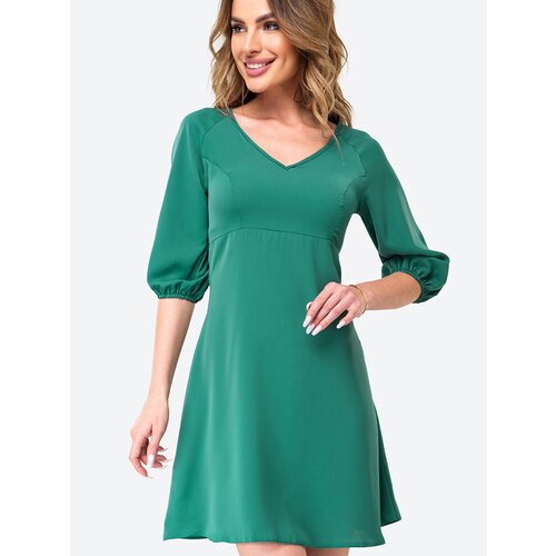 фото Платье happyfox, повседневное, полуприлегающее, мини, размер 48, зеленый