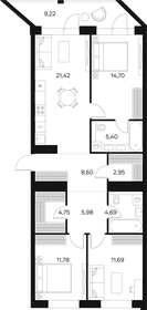 103,3 м², 3-комнатная квартира 54 491 716 ₽ - изображение 17