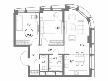 62,6 м², 2-комнатная квартира 30 990 000 ₽ - изображение 87