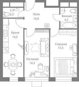 Квартира 61 м², 2-комнатная - изображение 1