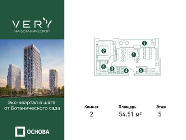 Квартира 54,5 м², 2-комнатные - изображение 1