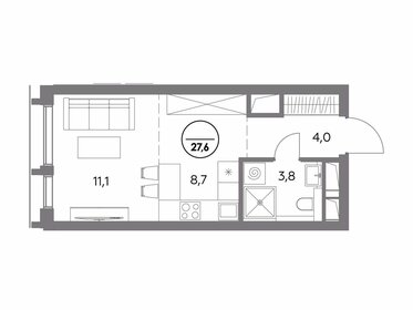 27,8 м², апартаменты-студия 12 600 000 ₽ - изображение 121