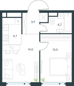 Квартира 40,8 м², 2-комнатная - изображение 1