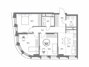 86,1 м², 3-комнатная квартира 36 000 000 ₽ - изображение 100