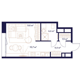 18,2 м², апартаменты-студия 7 098 000 ₽ - изображение 175