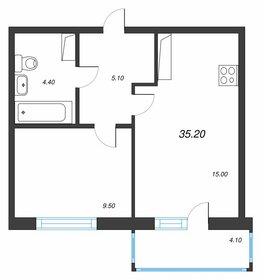 Квартира 35,2 м², 1-комнатная - изображение 1