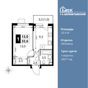 Квартира 32,6 м², 1-комнатная - изображение 1