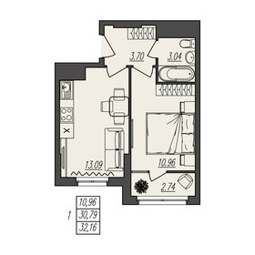 30,7 м², 1-комнатная квартира 3 450 000 ₽ - изображение 119
